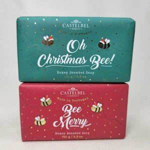 Set of 2 Castelbel Porto Honey Scented Soap Christmas Holiday Packaging Bee